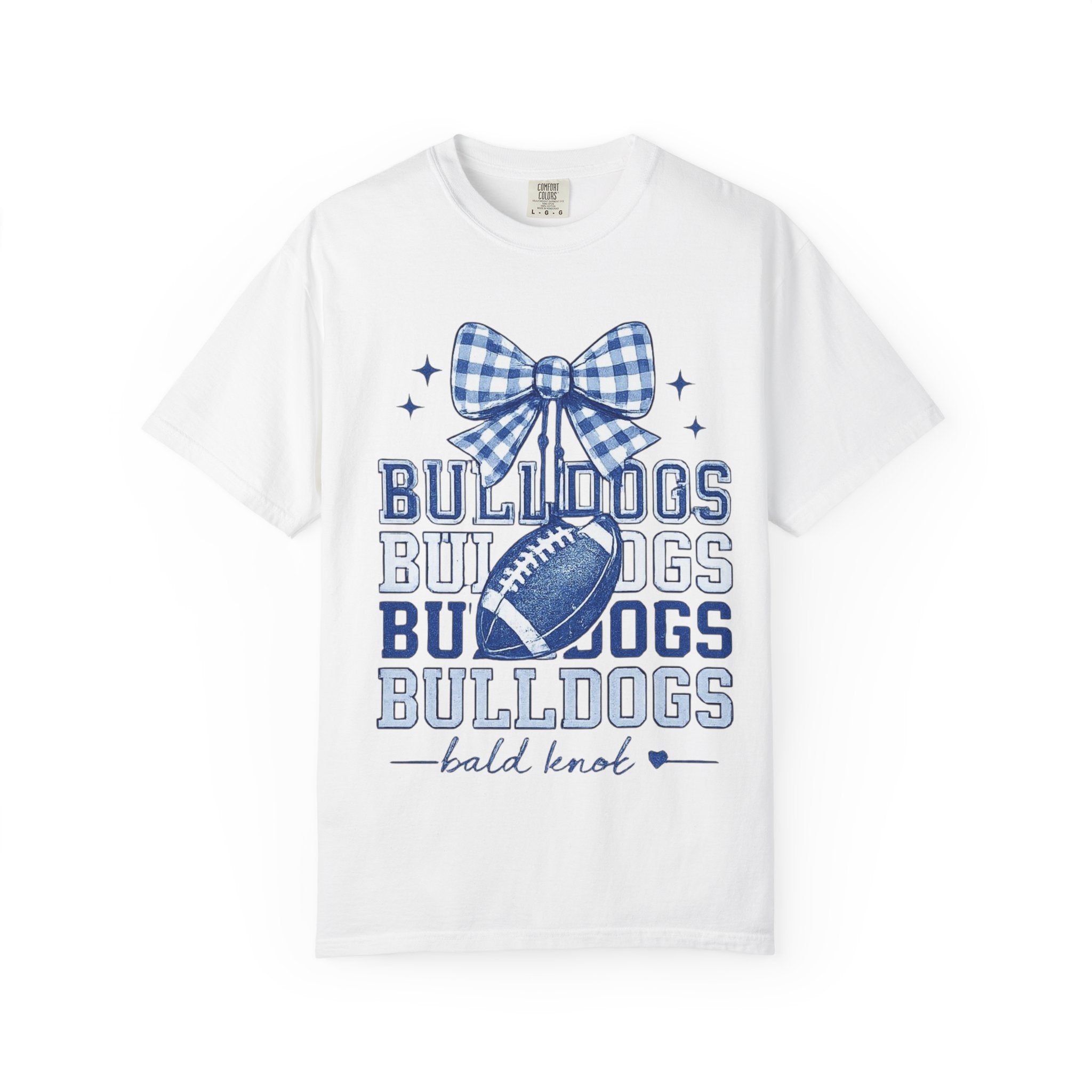 Bulldogs Football Bow T-Shirt — Bald Knot Game Day Tee