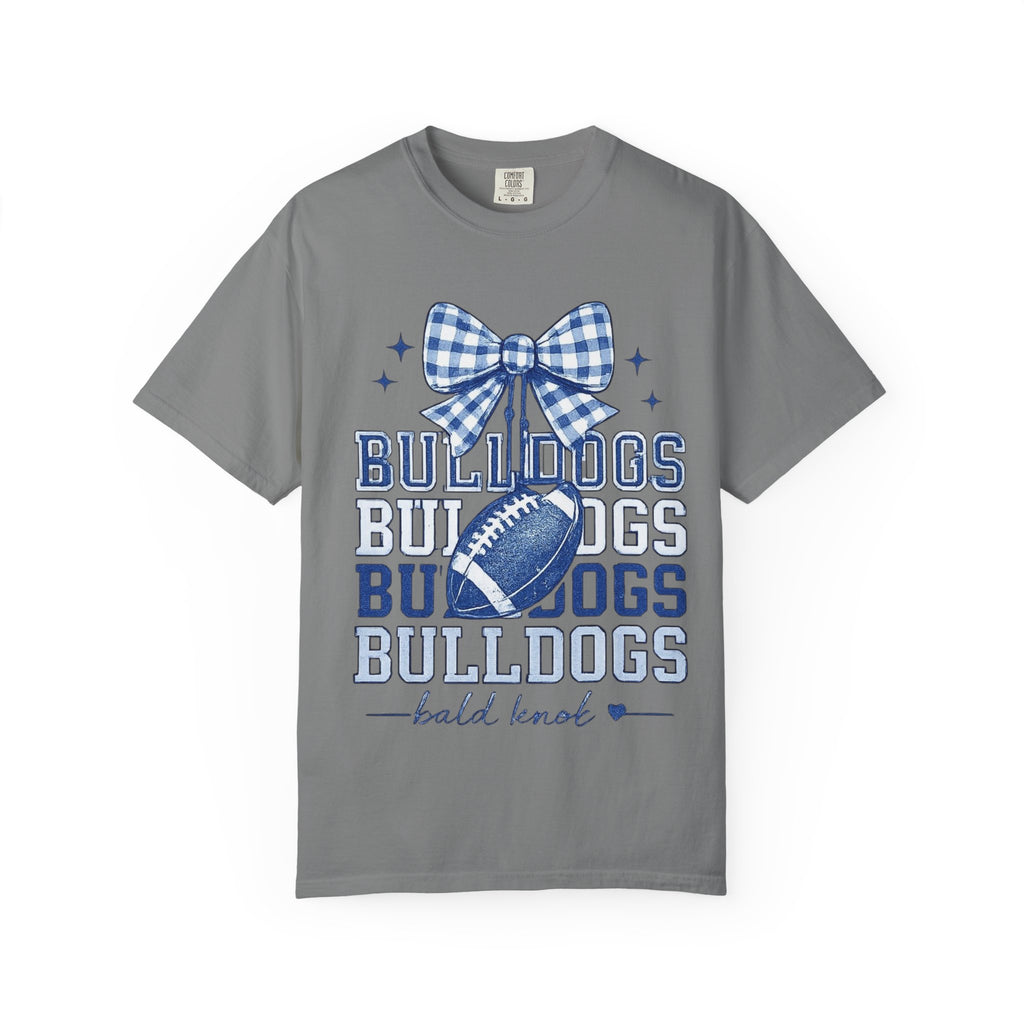 Bulldogs Football Bow T-Shirt — Bald Knot Game Day Tee
