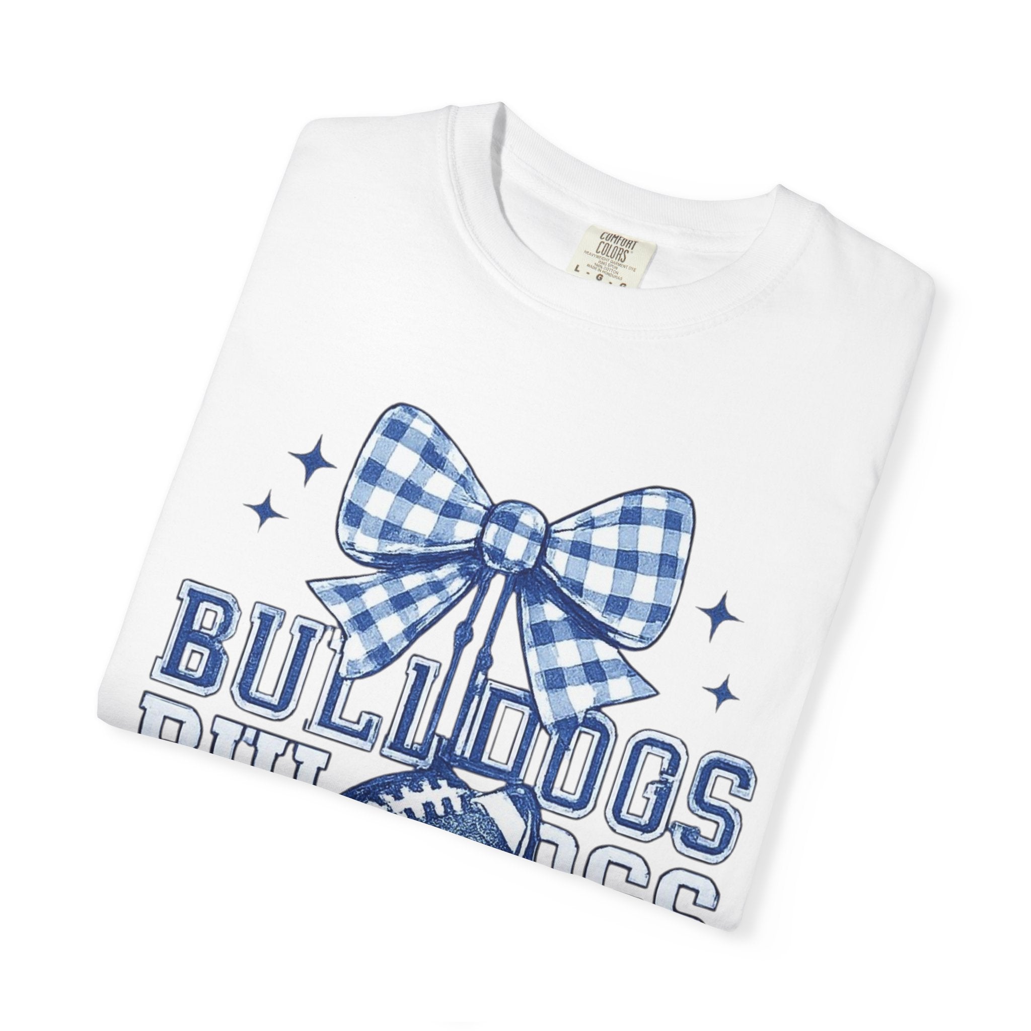 Bulldogs Football Bow T-Shirt — Bald Knot Game Day Tee